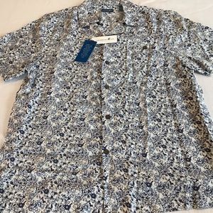 Shirt Men Small Blue Print NWT